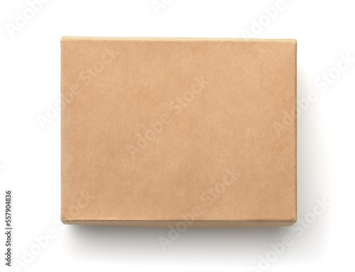 Top view of blank brown cardboard box