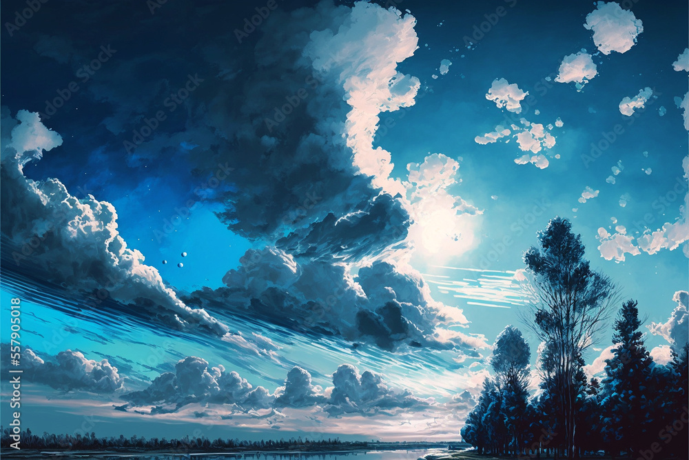 Beautiful skies illustrations - Create with generative AI technology