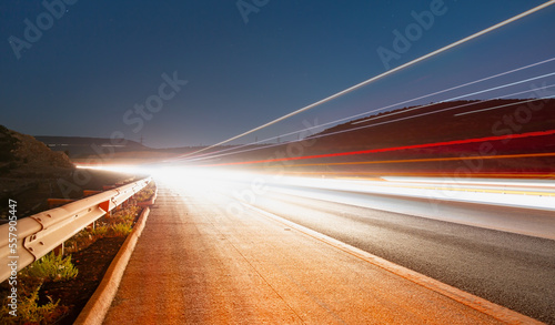 Long exposure photo of traffic on the move 