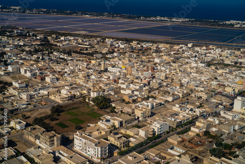 Aerial view of Tunisia during the flight Monastir to Lyon - Tunisia