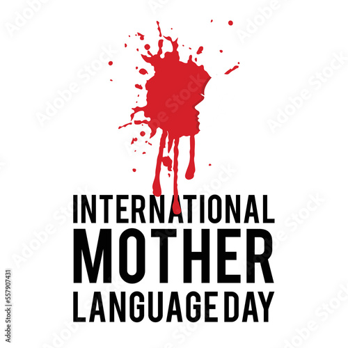  international mother language day social media post design in red and white background