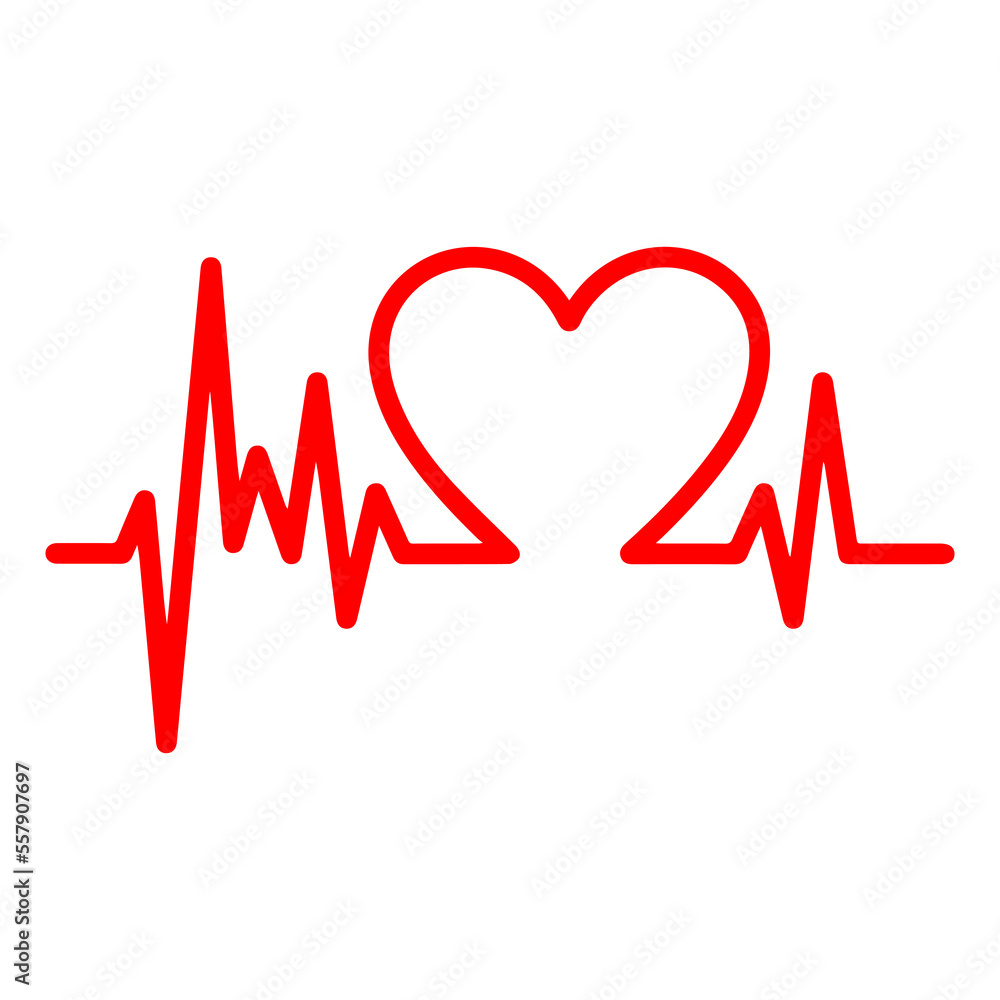 Heart Shape Pulse on Transparent Background Heart Shape Pulse on Transparent Background