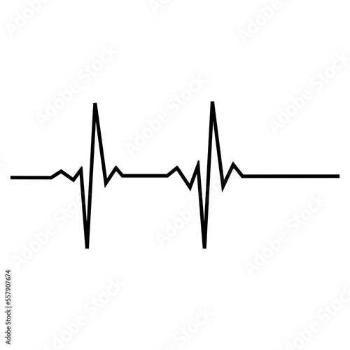Heart beat ECG on Transparent Background
