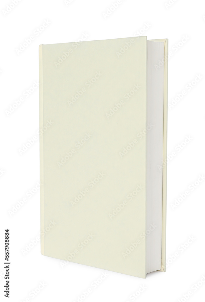 Closed book with brown hard cover isolated on white Closed book with brown hard cover isolated on white