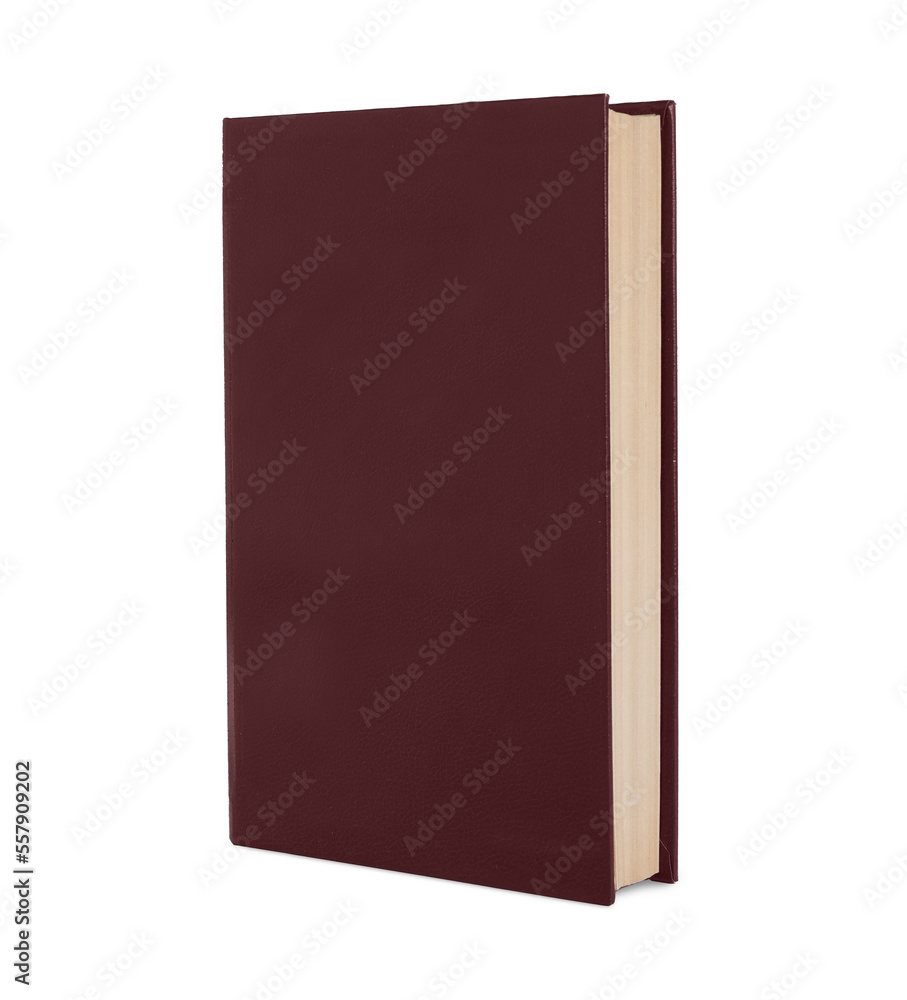 Closed old hardcover book isolated on white Closed old hardcover book isolated on white