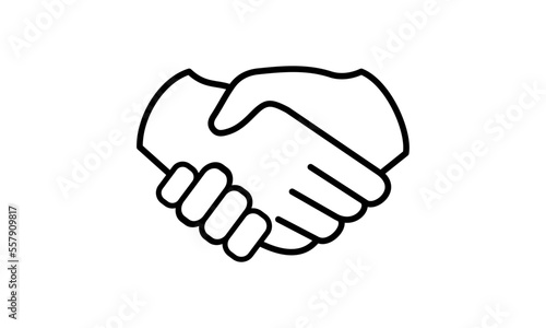 Handshake Logo. Two Hands Make a Deal. Usable for Business and Cooperation Logos. Flat Vector Logo Design Template Element.