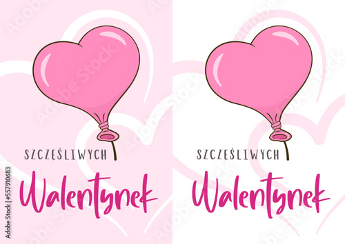 Szczęśliwych walentynek. Dwa szablony kartki. Ilustracja wektorowa