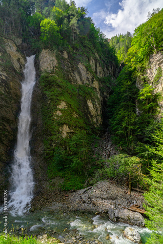 Liechtenstein Gorge near Sankt Johann in Austria, With Waterfalls a Wildwater Stream and Rocks.
