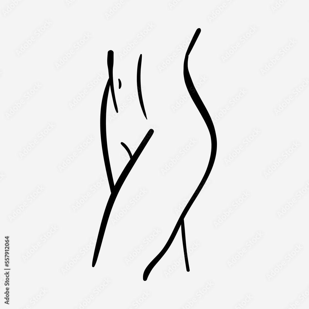 Beautiful simple female body sketch vector illustration Beautiful simple female body sketch vector illustration