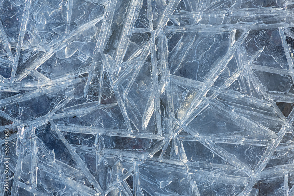 ice crystals on the river shot large ice crystals on the river shot large