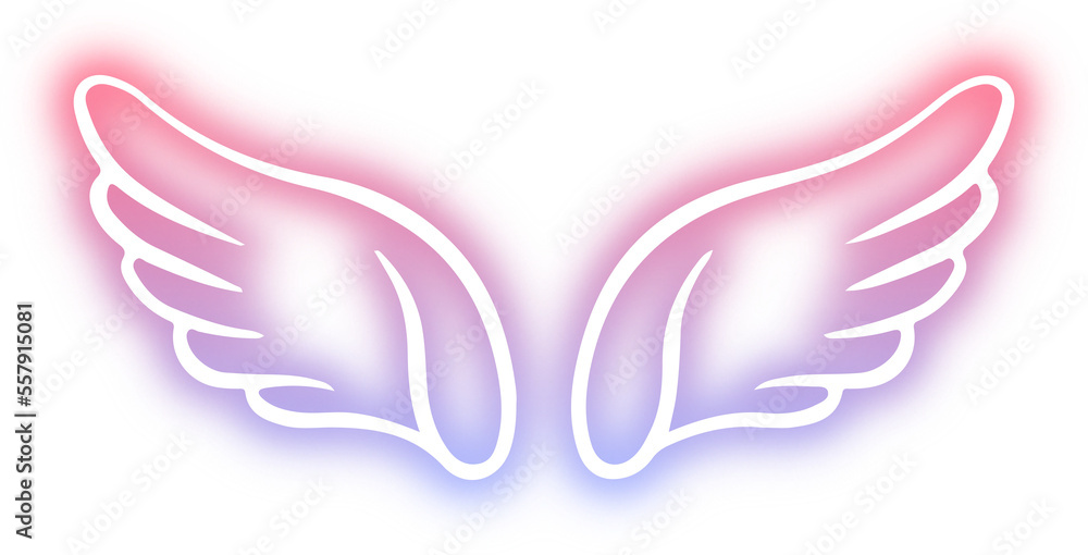 Fototapeta premium Collection of Wing neon