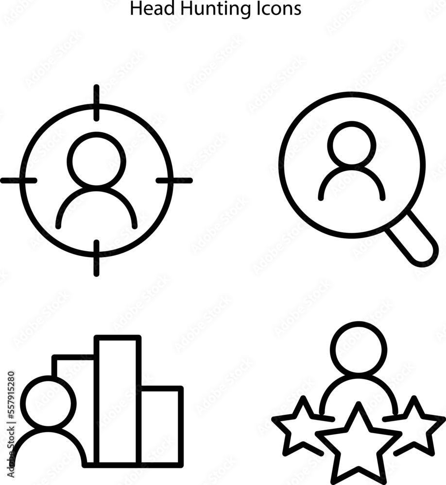 Ladder leading to cloud icons, Head hunting concept, Light bulb hand, Piece of puzzle, Human head question mark, people and resources icon. Ladder leading to cloud icons, Head hunting concept, Light bulb hand, Piece of puzzle, Human head question mark, people and resources icon.