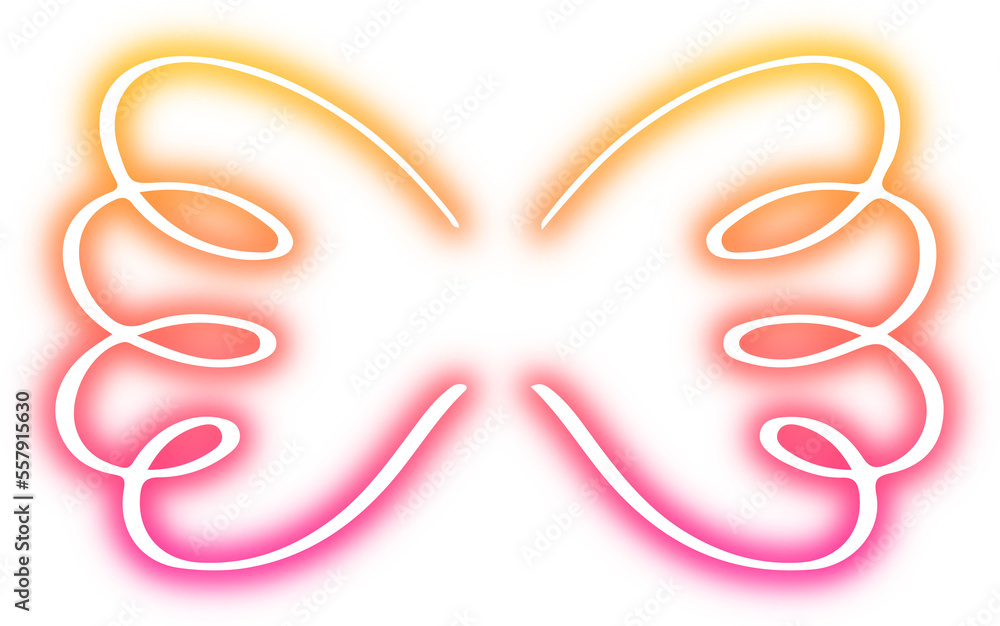 Fototapeta premium Collection of Wing neon