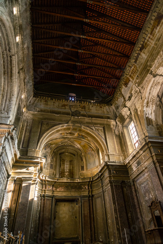 Inside of San Giuseppe delle Scalze, church in Pontecorvo in Naples, Italy.