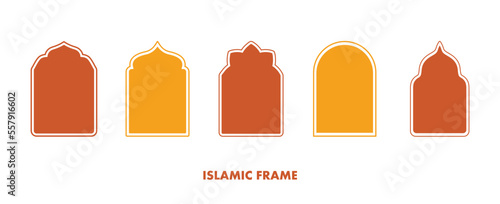 Set of Islamic Frame Shape Illustration. Silhouette of Islamic Bagde photo
