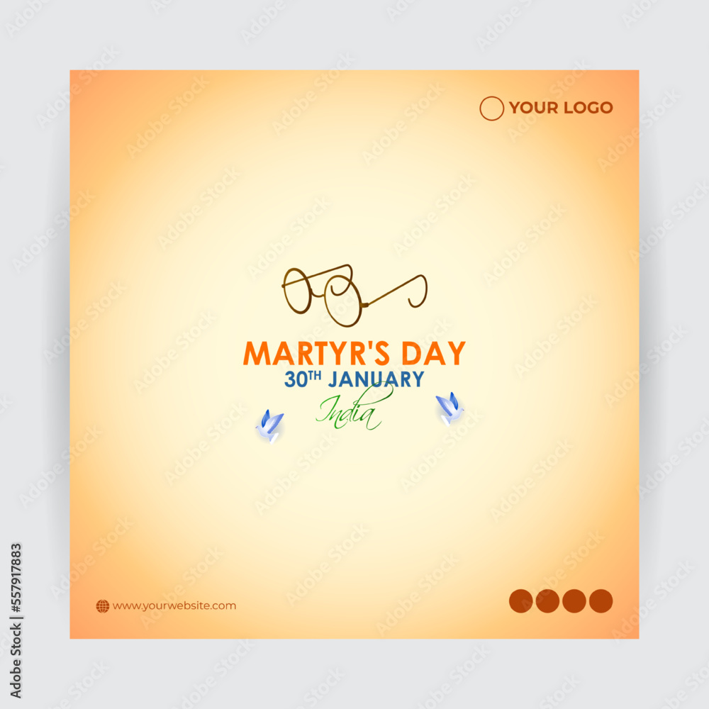 Vector illustration for patriotic concept banner for Indian Martyr's Day 30 January