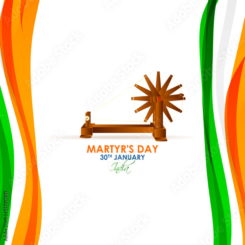 Vector illustration for patriotic concept banner for Indian Martyr's Day 30 January photo