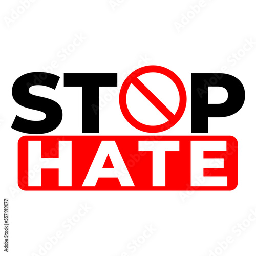 Stop Hate Symbol on Transparent Background