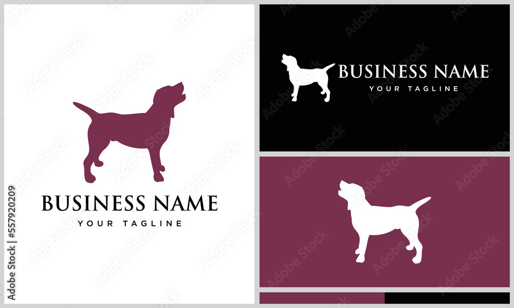 silhouette dog stand logo template