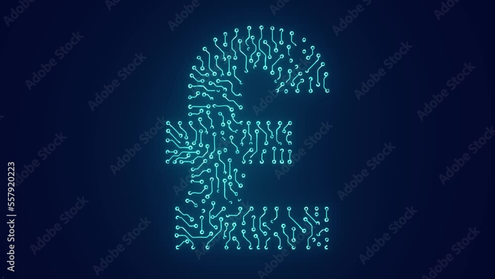 british pound sterling england digital currency chipset animation british pound sterling england digital currency chipset animation