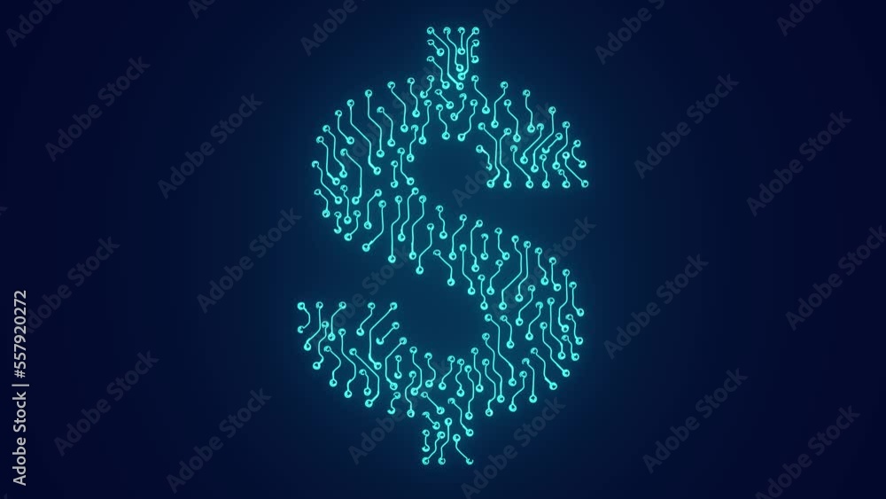 us dollar usa digital currency web chipset animation us dollar usa digital currency web chipset animation