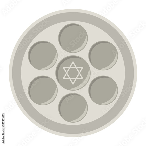 Happy Pesach Jewish Passover plate illustration. Holiday background with traditional symbols.