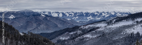 winter panorama of the Low Tatras mountains, Slovakia