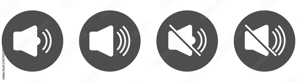 sound inside circle icon set. no sound icon collections. style symbol for app and web, vector illustration sound inside circle icon set. no sound icon collections. style symbol for app and web, vector illustration