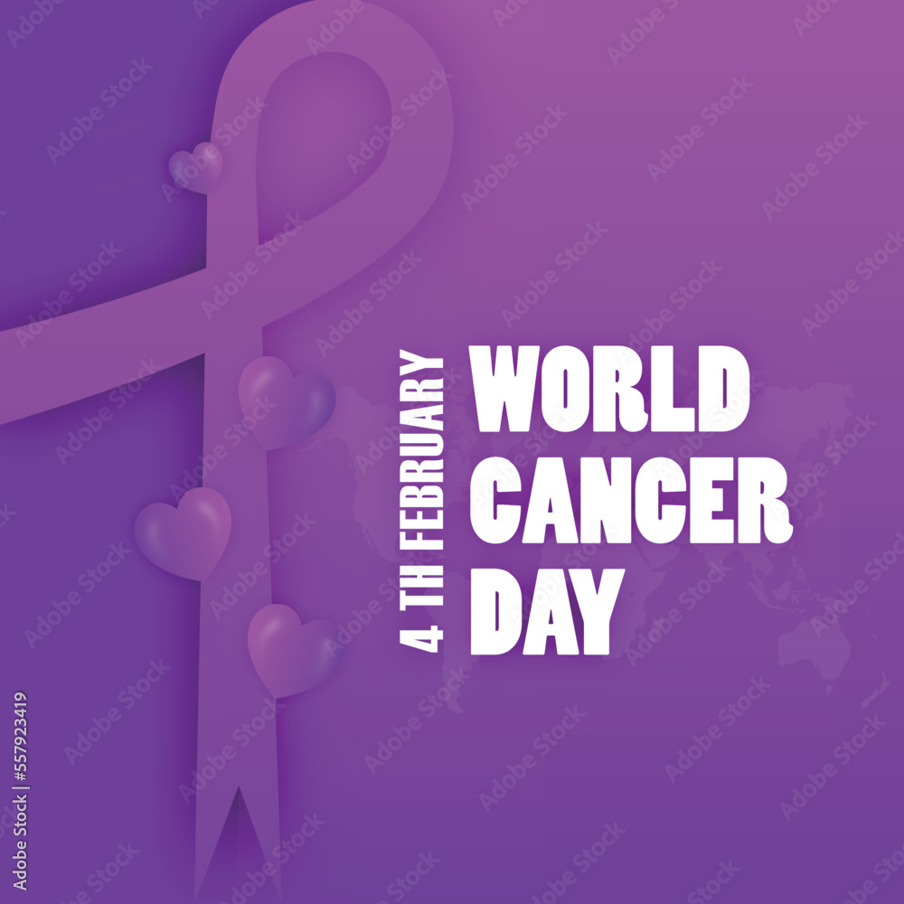 4 February world cancer day poster or banner template
