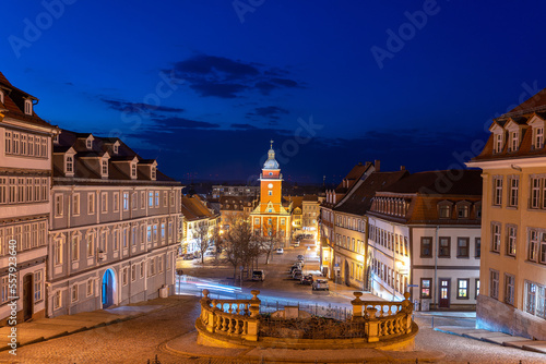 Marktplatz von Gotha in Thüringen zur Abendstunde photo