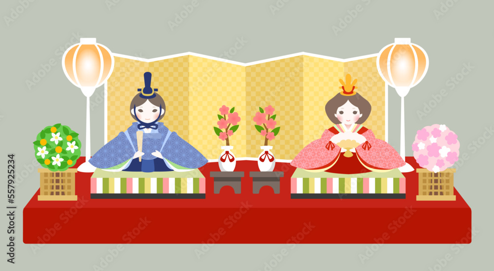 Doll’s Festival in March, a traditional Japanese event. The Hina Dolls with Japanese cultural decorations. Doll’s Festival in March, a traditional Japanese event. The Hina Dolls with Japanese cultural decorations.