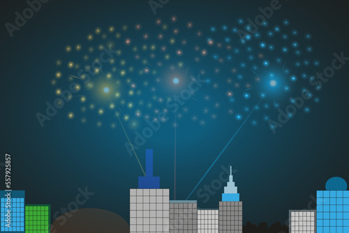 city glitter background in celebration night
