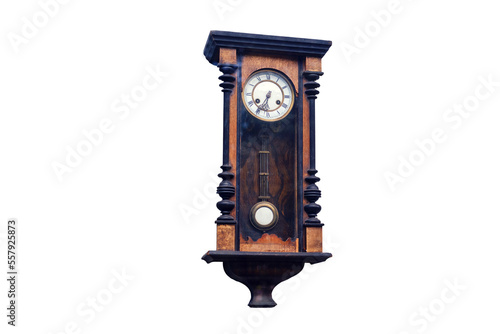 Vintage wall clock, isolated on a white background