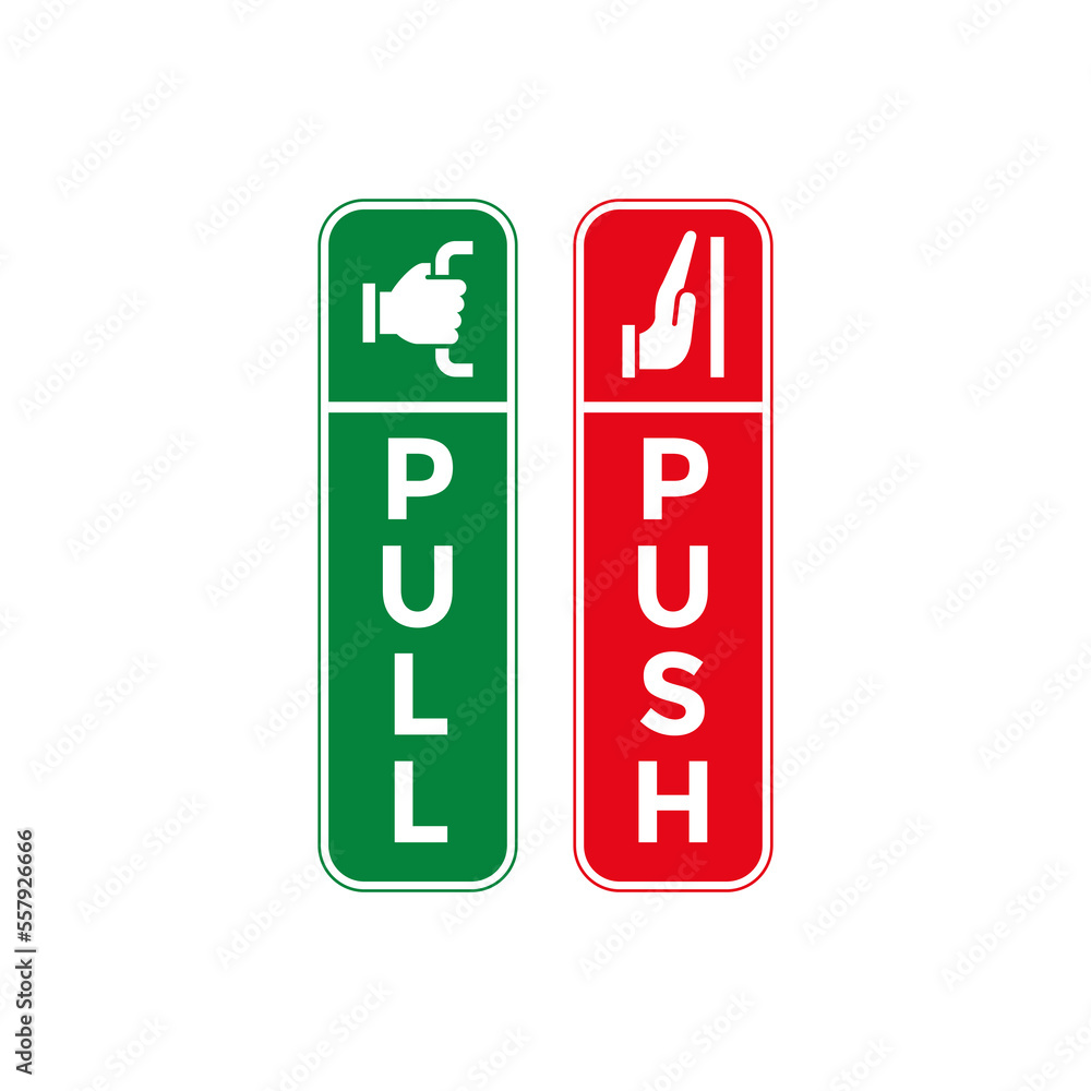 push and pull sign template vector, door sign push and pull sign template vector, door sign