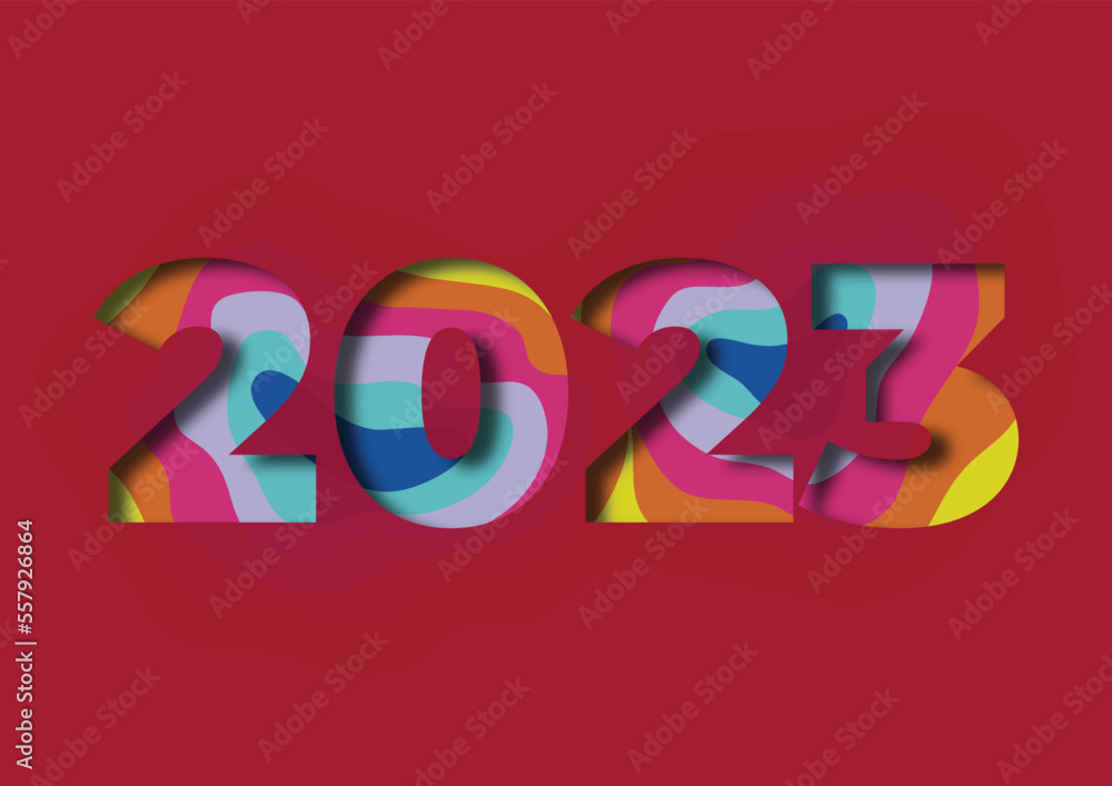 Year 2023 Cut Out Paper Style Effect Year 2023 Cut Out Paper Style Effect