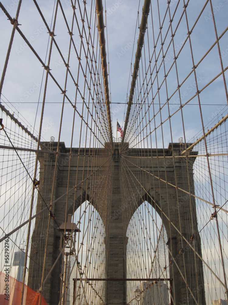 Naklejka premium Brooklyn Bridge, New York, Amerika,