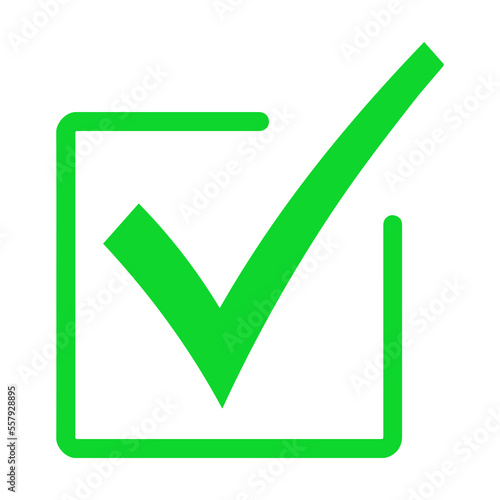 Check Mark Symbol Icon on Transparent Background