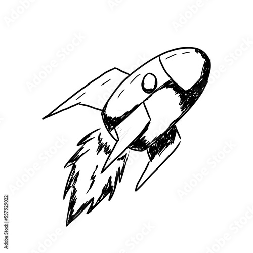 illustration of a flying rocket