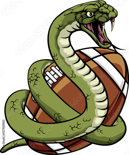 A snake American football sports team cartoon animal mascot