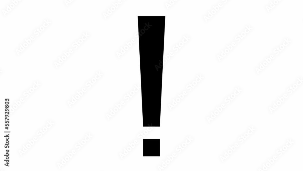 Animated black symbol of exclamation mark. Looped video. Concept of warning, attention, information. Vector illustration isolated on a white background. Animated black symbol of exclamation mark. Looped video. Concept of warning, attention, information. Vector illustration isolated on a white background.