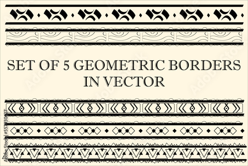 Set of geometric thin borders in vector for certificates and cards