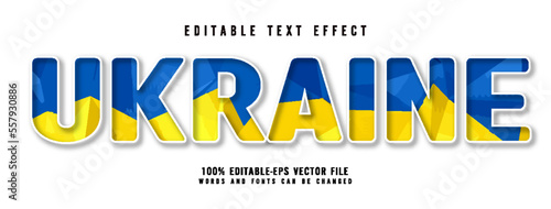 Ukraine 3d editable text effect vector template