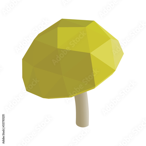 polygonal mushroom isolated on white background, Pizza ingredients, vector illustration