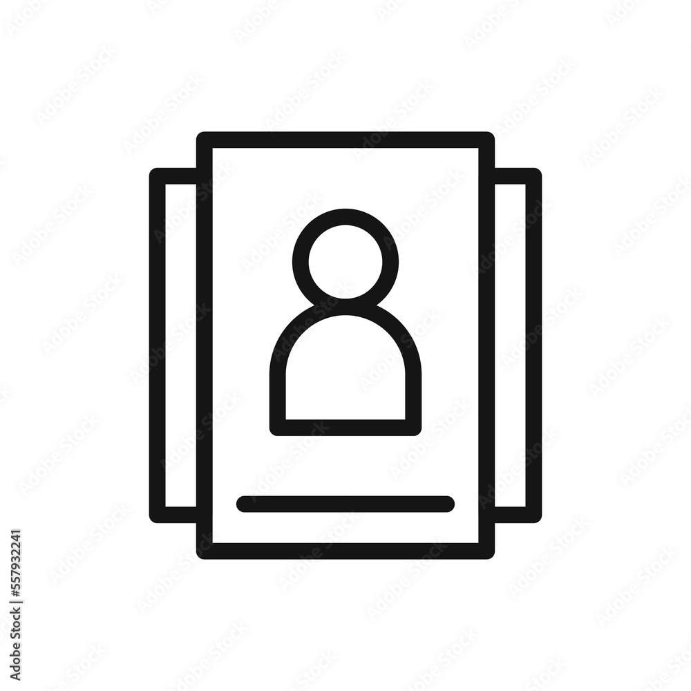Profile line icon isolated on white background. Black flat thin icon on modern outline style. Linear symbol and editable stroke. Simple and pixel perfect stroke vector illustration. Profile line icon isolated on white background. Black flat thin icon on modern outline style. Linear symbol and editable stroke. Simple and pixel perfect stroke vector illustration.
