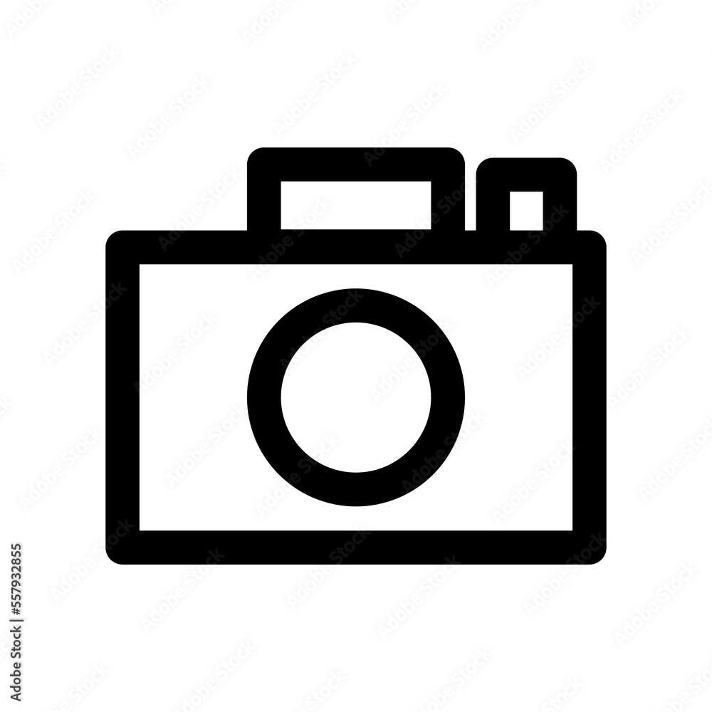 Photo camera icon line isolated on white background. Black flat thin icon on modern outline style. Linear symbol and editable stroke. Simple and pixel perfect stroke vector illustration. Photo camera icon line isolated on white background. Black flat thin icon on modern outline style. Linear symbol and editable stroke. Simple and pixel perfect stroke vector illustration.
