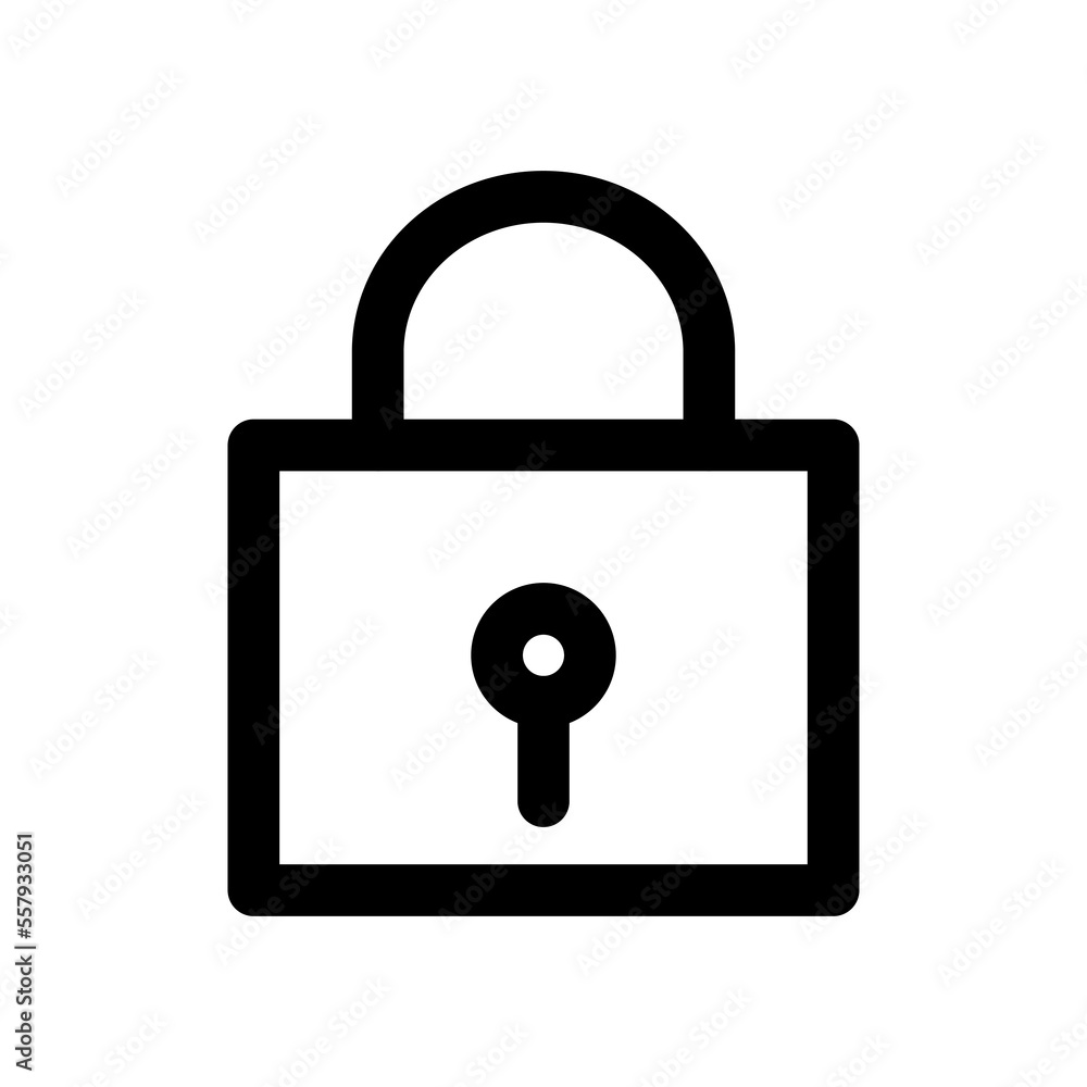 Lock icon line isolated on white background. Black flat thin icon on modern outline style. Linear symbol and editable stroke. Simple and pixel perfect stroke vector illustration. Lock icon line isolated on white background. Black flat thin icon on modern outline style. Linear symbol and editable stroke. Simple and pixel perfect stroke vector illustration.