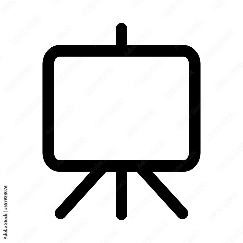 Easel icon line isolated on white background. Black flat thin icon on modern outline style. Linear symbol and editable stroke. Simple and pixel perfect stroke vector illustration. Easel icon line isolated on white background. Black flat thin icon on modern outline style. Linear symbol and editable stroke. Simple and pixel perfect stroke vector illustration.