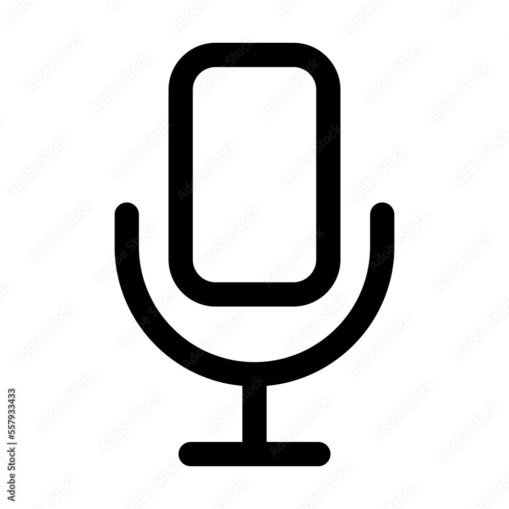 Mic icon line isolated on white background. Black flat thin icon on modern outline style. Linear symbol and editable stroke. Simple and pixel perfect stroke vector illustration. Mic icon line isolated on white background. Black flat thin icon on modern outline style. Linear symbol and editable stroke. Simple and pixel perfect stroke vector illustration.