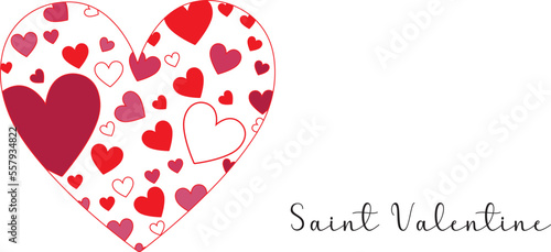 Cartel de Feliz dia de San Valentin con corazones. Icono vector