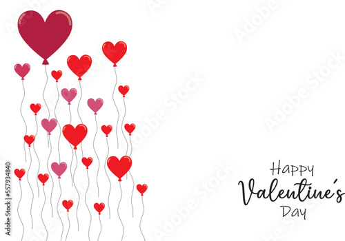Cartel de Feliz dia de San Valentin con corazones. Icono vector